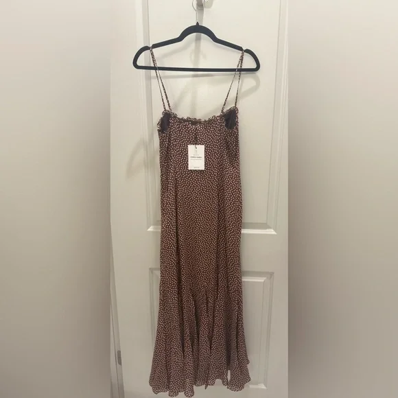 Reformation Lilibet Dress Brown - Size 6 - Picture 3 of 7